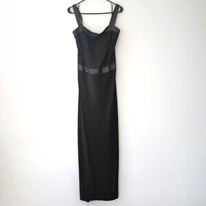 Vintage 90s Frederick’s of Hollywood Y2K Black Maxi Dress Open Back  - XL